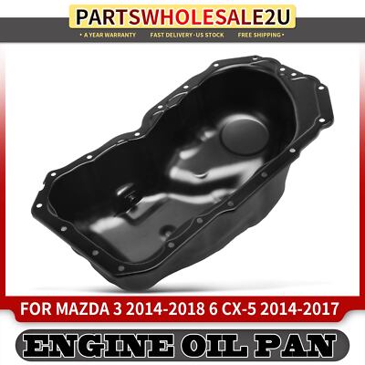 New Engine Oil Pan with Drain Plug for Mazda 3 2014-2018 6 CX-5