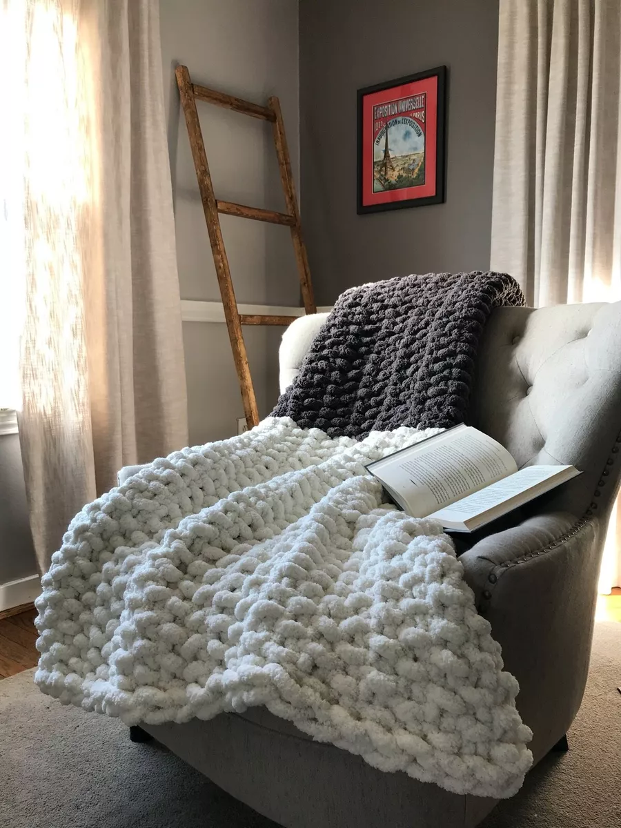 Chunky Chenille Blanket, Chunky Chenille Yarn, Chunky Knit Chenille  Blanket, Chenille Blanket, Super Chunky Chenille, Chunky Knit Blanket, 