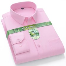 Mens Dress Shirts Formal Business Long Sleeves Bamboo Non Iron Casual Shirts Top