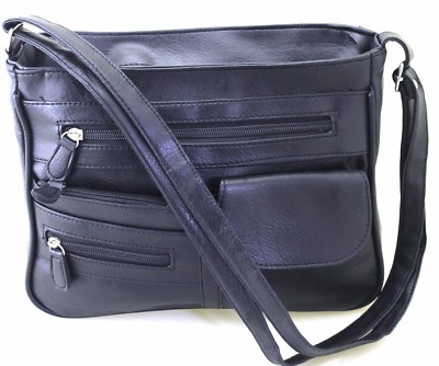 Faux Leather Handbag Shoulder Bag Cross Body Long Shoulder Strap