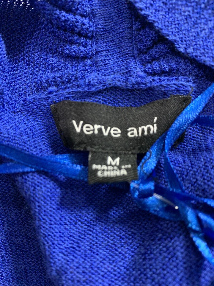 Cardigã feminino Verve Ami cor azul sólido manga 3/4 tamanho M - Imagem 4 de 4