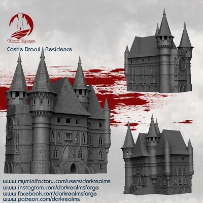3D Printed Dark Realms Castle Dracul Manor House (28mm-32mm Scale) [PTO]