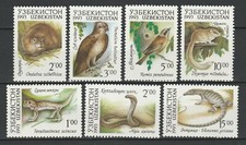 Uzbekistan 1993 Fauna, Animals, Birds, Reptiles 7 MNH stamps