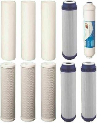 7 pc Reverse Osmosis Replacement Filter Set   RO Water Purifier Cartridges