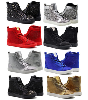 Men's Sneakers Spike Studded Punk Street ankle boots High-Top Athletic Shoes 