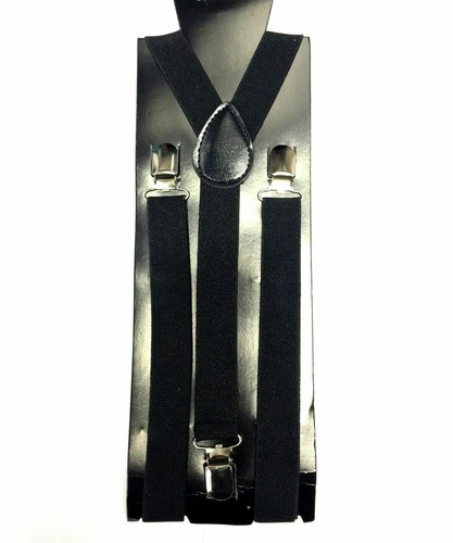 ADJUSTABLE BRACES MENS WOMENS UNISEX TROUSER ELASTIC Y-BACK SUSPENDERS CLIPON - Picture 9 of 13