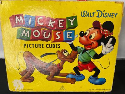 アンティーク雑貨 Walt Disney Mickey Mouse Picture Cubes Vintage Walt Disney Mickey Mouse Picture Cubes Complete with Case