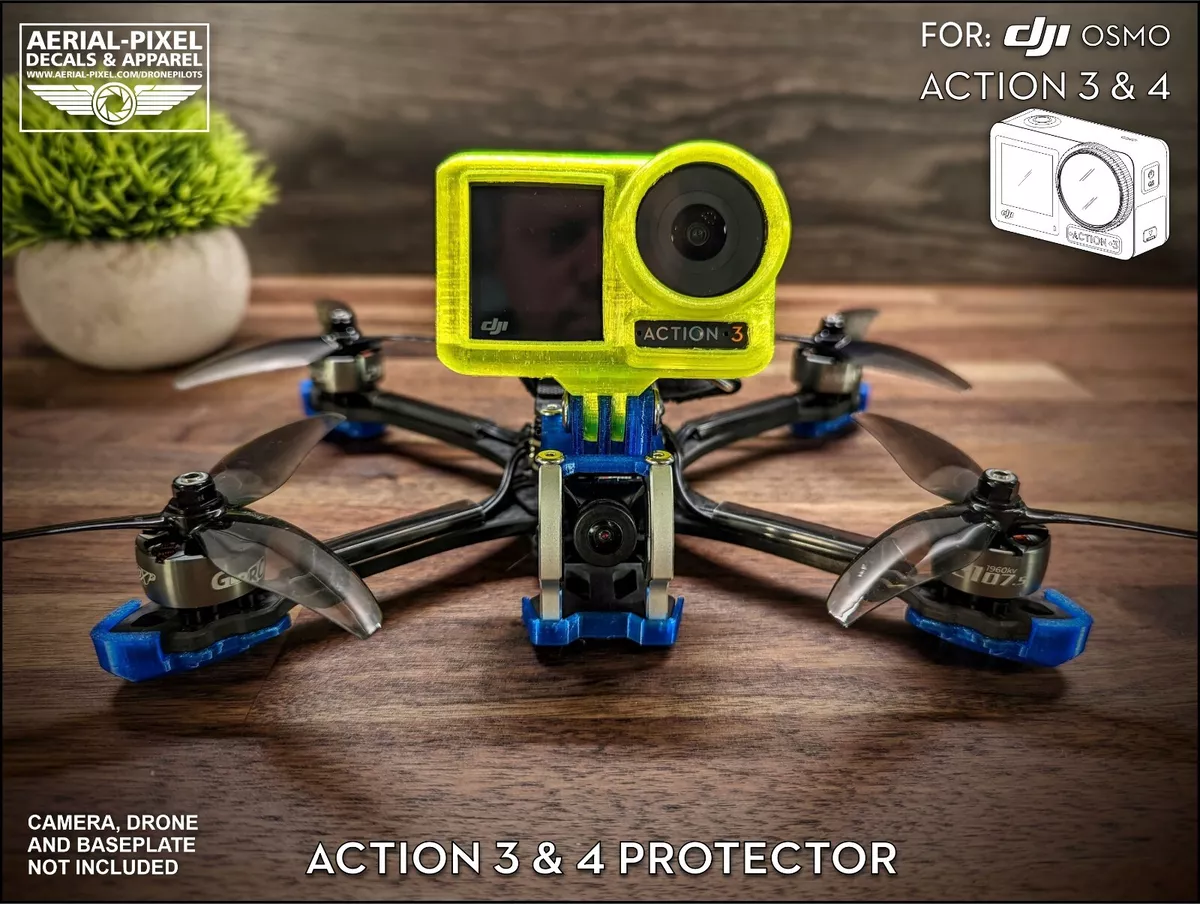 DJI Osmo Action 4 or 3 Protector and GoPro Mount For FPV - Choose