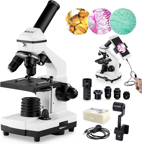 Dual LED Biological Microscope with 15 Slides & Carrying Case - Ideal for Kids - Picture 3 of 9