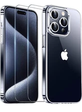 iPhone 15 Pro Case Crystal Clear, [Never Yellow Technology] [10FT Mil-Grade Prot