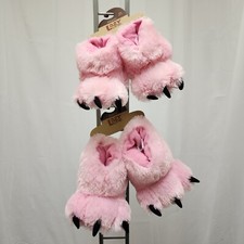Lazy One Paw Slippers Pink Bear Unisex Toddler or Kids. Choose your size