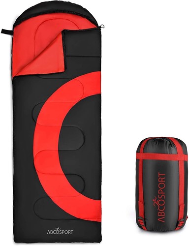 Outdoor Sleeping Bag Matt 87 x 30" in Red Black 10 °C- 20° C Polyester 3 Seasons - 第 9/11 張圖片
