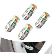 Tire Pressure Monitor Valve Stem Caps, 2.4 Bar 36PSI Sensor 4 PCS Silver