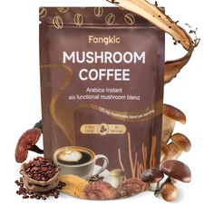 "Instant Organic Mushroom Coffee, 6.35oz 60 Servings 6 in 1 Medium Roast Cof..