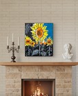 Original Abstract Sunflower Painting 14x11 paper Modern Wall Art Home Decor New — photo 2