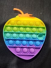 Push Pop it Bubble Silicone Sensory Fidget Rainbow Toy Stress Relief Strawberry