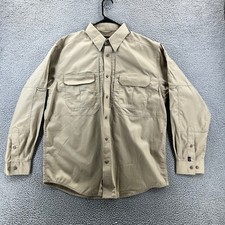 5.11 Tactical Taclite Pro Long Sleeve Shirt Khaki Tan Ripstop Teflon Mens Large