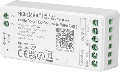 Lighteu , Milight Miboxer Dimmer Einfarbiger Wifi LED Streifen Controller, Alexa