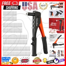4-in- Hand Riveter/Rivet Gun, Pop Rivet Tool Kit with 200 Rivets - 3/32-inch,...
