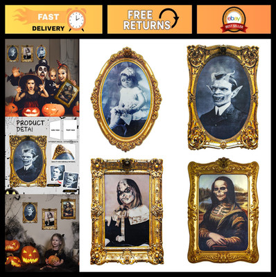 Haunted Halloween Decorations - 3D Changing Face Pictures, Vintage Moving Wall A