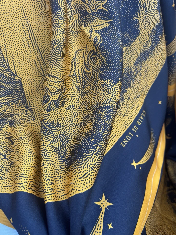 100% Silk Twill H Fabric Double Sided Panel 35”x 35" Scarf  Logo Exclusive - Image 4 of 4