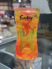 Foohy Fooz Lava Pencil Sharpener Neon Yellow & Pink RARE