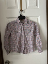 Girls Wrangler Pearl Snap Floral Long Sleeve Short Large