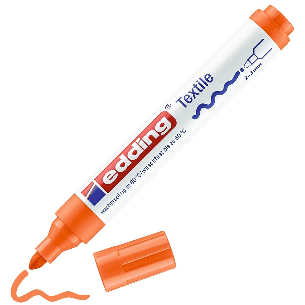 Edding 4500 TEXTILE T-SHIRT FABRIC PEN ORANGE MARKER PEN 2-3mm Line 3190₽