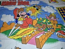 1988 Nintendo Curtains Super Mario Zelda Vtg Curtain Set 2 Panels 82" Long NEW