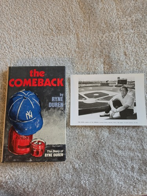 #ad Ryne DUREN The Comeback First Edition 1978 HB NY Yankees Baseball Vintage $20.00