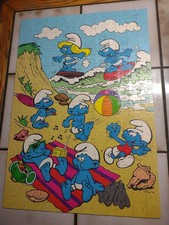 Vintage 1982 Milton Bradely 250 pc Smurf Puzzle 4381-3