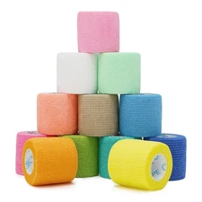 OK TAPE 12 Rolls Self Adhesive Bandage Wrap, Elastic Athletic Tape, Self Stick
