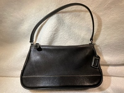 Coach Hamptons Demi: Pouch Baguette Mini Bag/ Black Leather