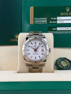 Rolex Datejust 36 Turn-o-graph White Index Fluted Oyster Preowned 2011 116264