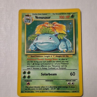 Venusaur 015/102 Pokemon TCG Base Set Holo - Rare LP Condition 