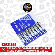 8PCS Genuine 41-110 Iridium Spark Plugs 12621258 For Chevy GMC 4.8L 5.3L 6.0