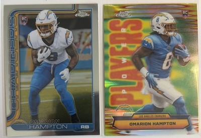 Topps Chrome 2025 Omarion Hampton (RC) Base/Power Players 2-Card Lot