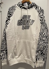 Avenue George V Paris Hoodie Rhinestone Men's White Hooded Sweatshirt XL NWT