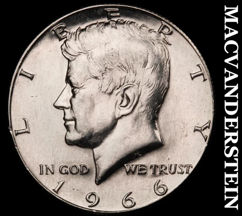 1966 Silver Kennedy Half Dollar - Choice Gem Brilliant Unc  Lustrous  #G7838