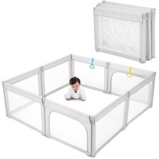 Foldable Baby Playpen Adjustable Safety Gate Large Indoor Play Yard