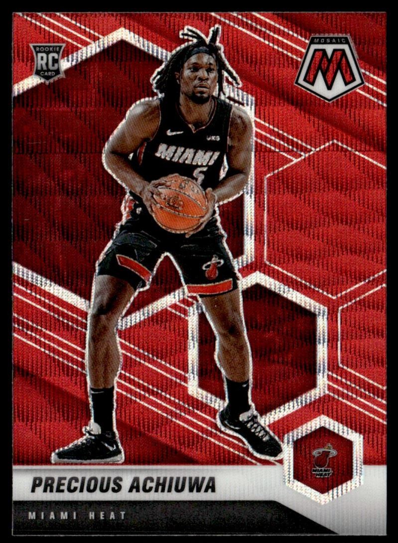 2020-21 Mosaic Red Wave Prizms Precious Achiuwa Rookie Miami Heat #215