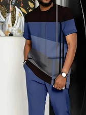 Men's Outfit 2 Piece Set Shirt  Pants Suit PLUS SIZE BIG 4XL