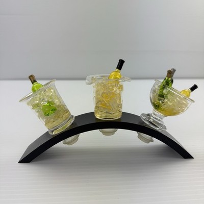 Acrylic Wine Bottle Stoppers Ice Bucket Display Stand Set of 3 Bar Decor
