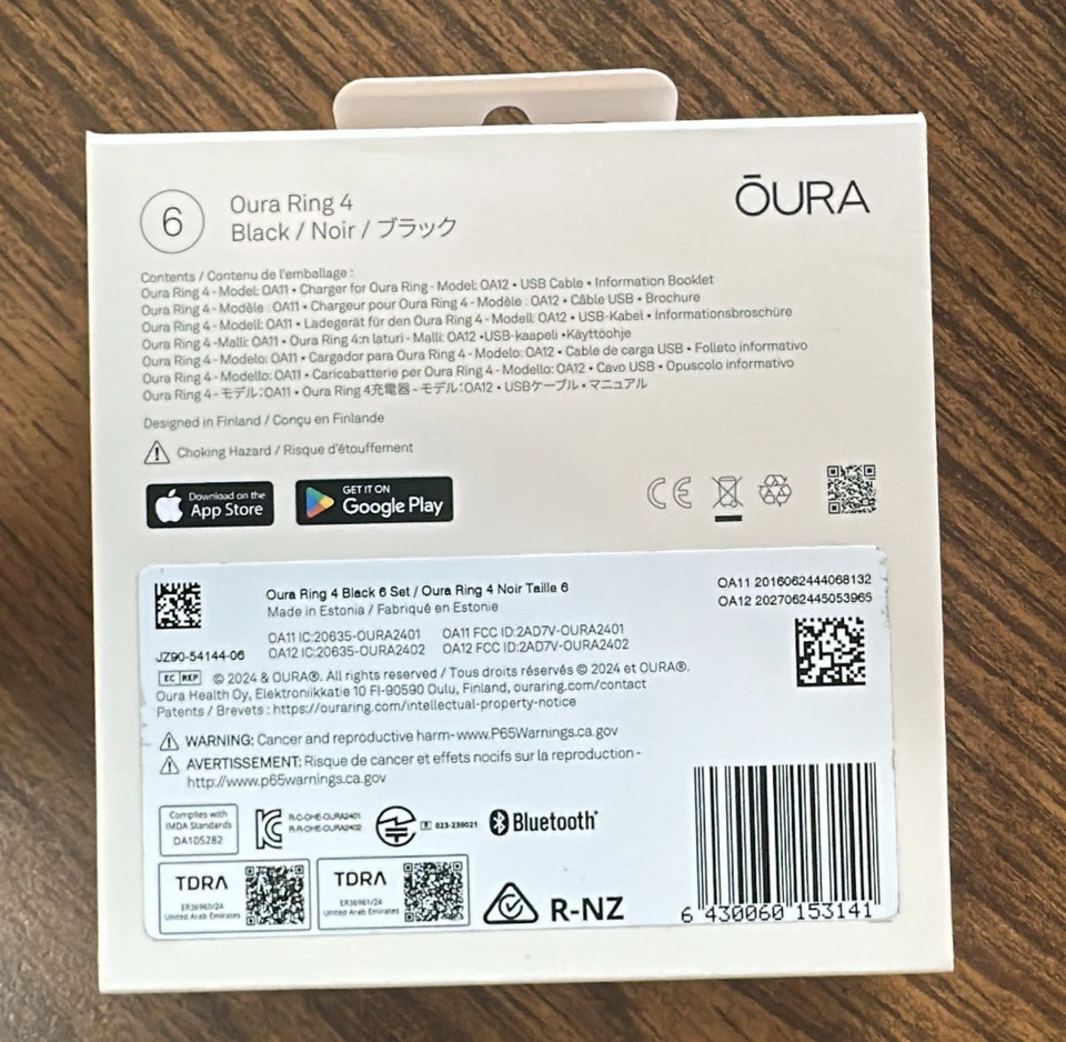 Oura Ring Gen 4 Smart Ring Black. Multiple Sizes Available - Image 2 of 2