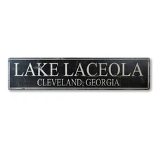 Custom Lake House City State Sign -Rustic Hand Made Distressed Wooden
