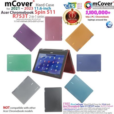 NEW mCover  Hard Shell Case for 2022 11.6'' Acer Chromebook Spin 511 R753T series