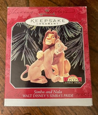 1998 Hallmark Keepsake ''Simba & Nala'' Christmas Ornament    Lion King in box 