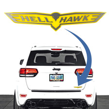 1 Yellow Hellhawk Emblem Fits Jeep Trackhawk Grand Cherokee Liftgate Badge Wk2