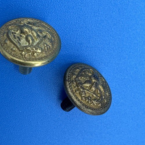 US Navy Brass Eagle and anchor dress cap screw back buttons 14 mm set of 2 - Picture 6 of 12