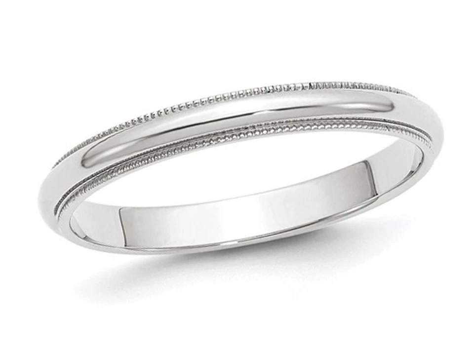 Alianza de boda milgrain de 3,00 mm para dama en oro de 14 quilates